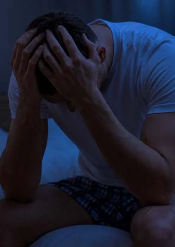 Man frustrated by a weight management setback